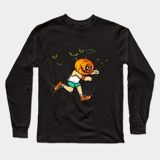 Halloween pumpkin head boy Long Sleeve T-Shirt